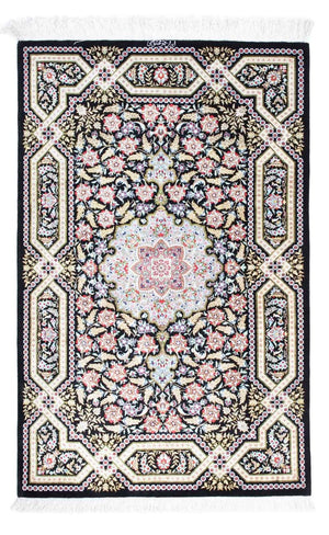 Perserteppich - Ghom 124 x 79 cm - dunkelblau