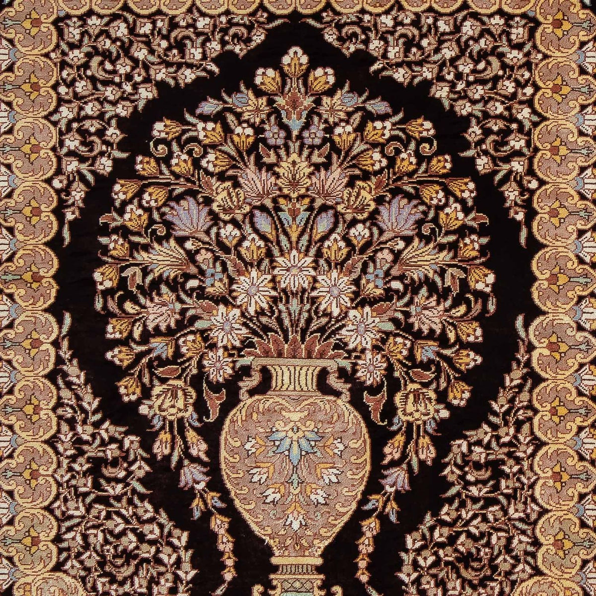 Perserteppich - Ghom 90 x 61 cm - dunkelblau