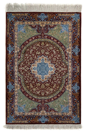 Perserteppich - Ghom 90 x 61 cm - mehrfarbig
