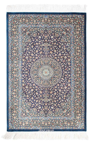 Perserteppich - Ghom 121 x 78 cm - dunkelblau