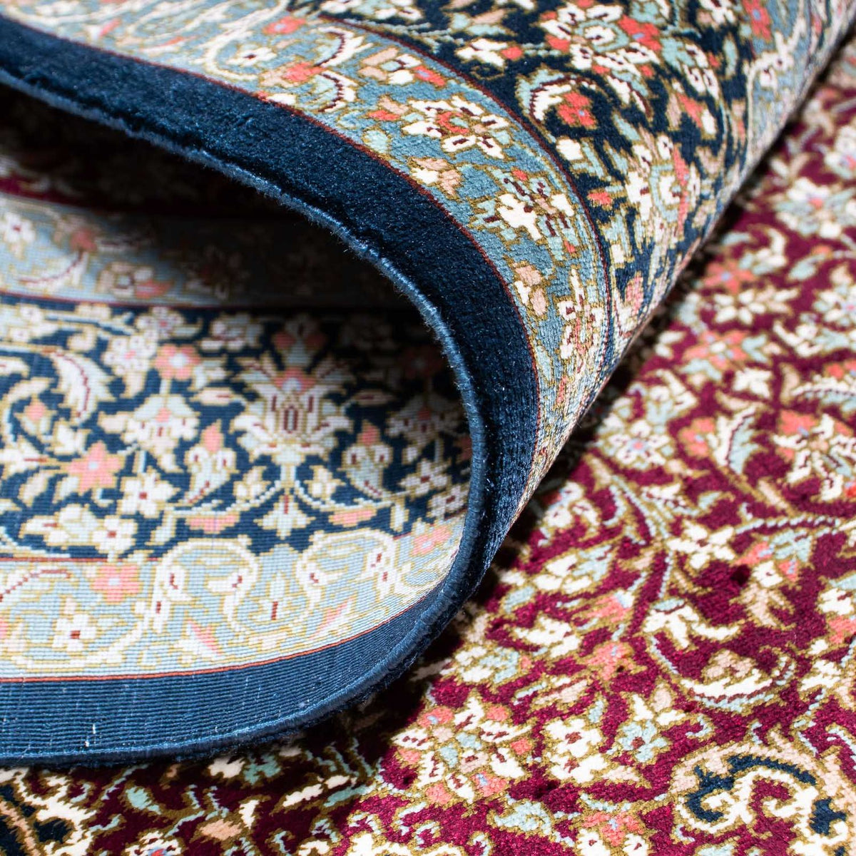 Perserteppich - Ghom 116 x 78 cm - dunkelblau