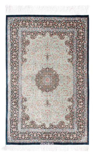 Perserteppich - Ghom 121 x 77 cm - dunkelblau