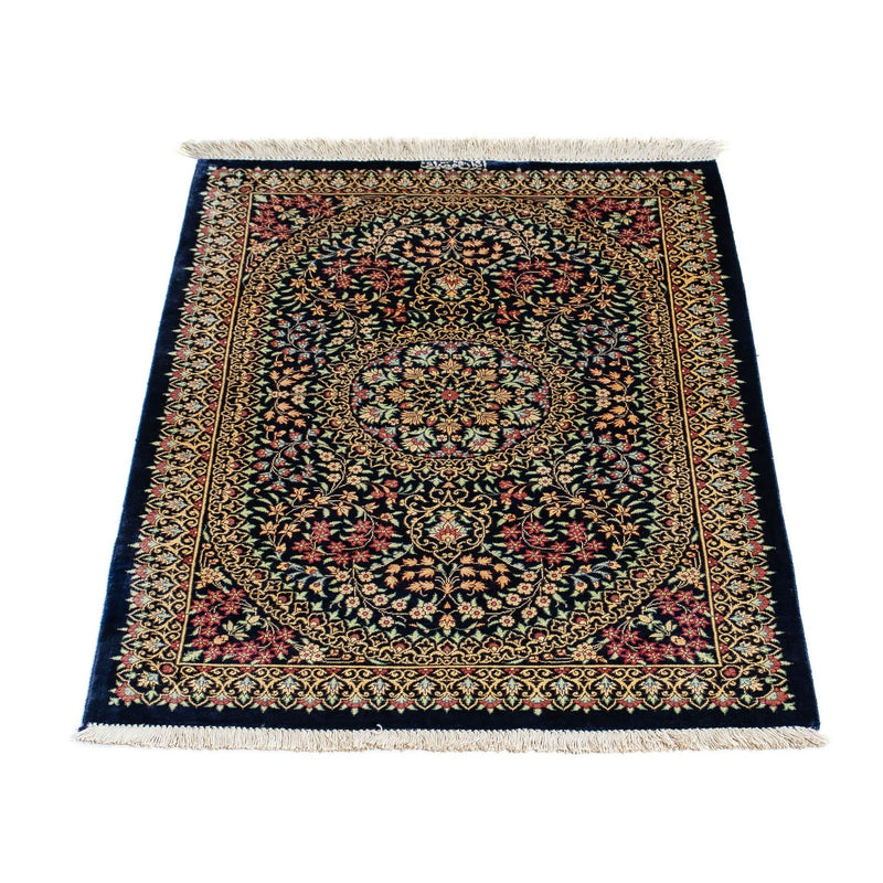 Perserteppich - Ghom 91 x 61 cm - dunkelblau