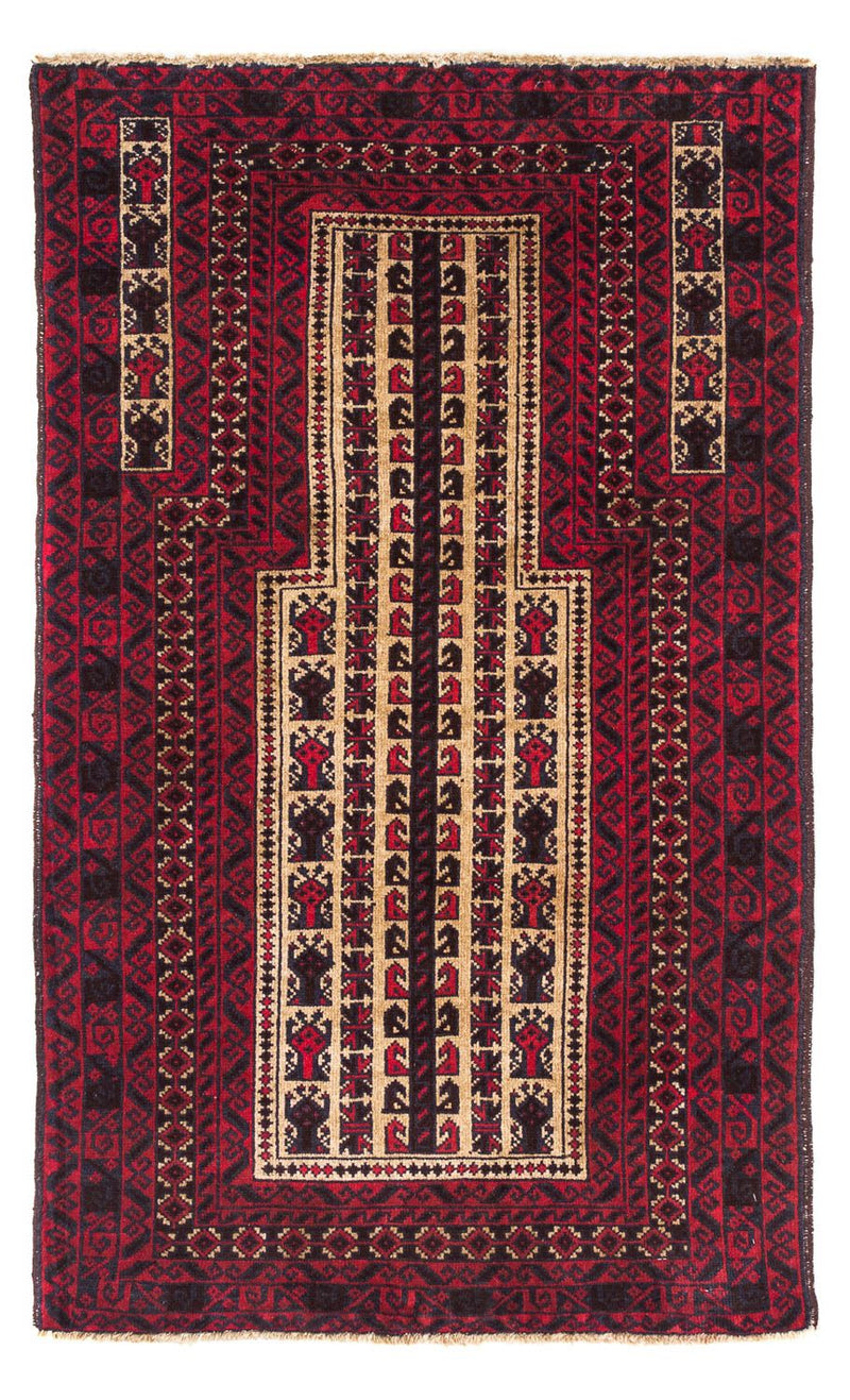 Belutsch Teppich 130 x 82 cm - dunkelrot
