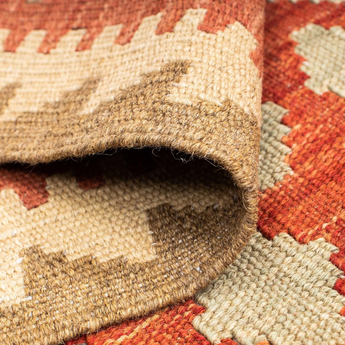 Kelim Teppich - Oriental 198 x 74 cm - hellrot