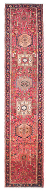 Qaraja Teppich 83x386cm - Perserteppich - Läufer / Rot / 83 x 386 cm Läufer