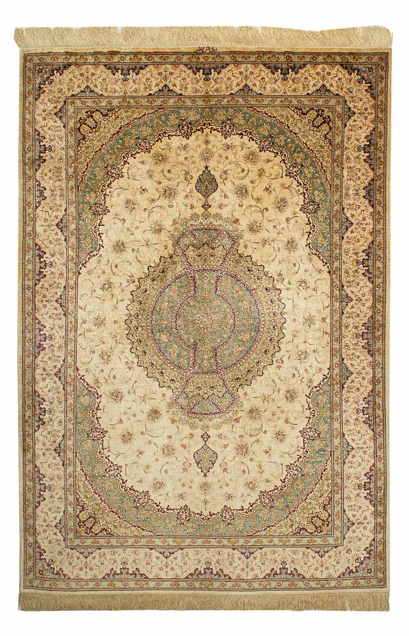Seidenteppich - Ghom Seide - Premium 197 x 131 cm Teppichbrücke