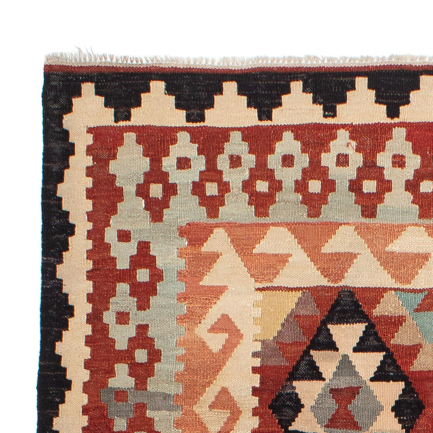 Kelim Maimene Teppich 202x151cm - Wollteppich