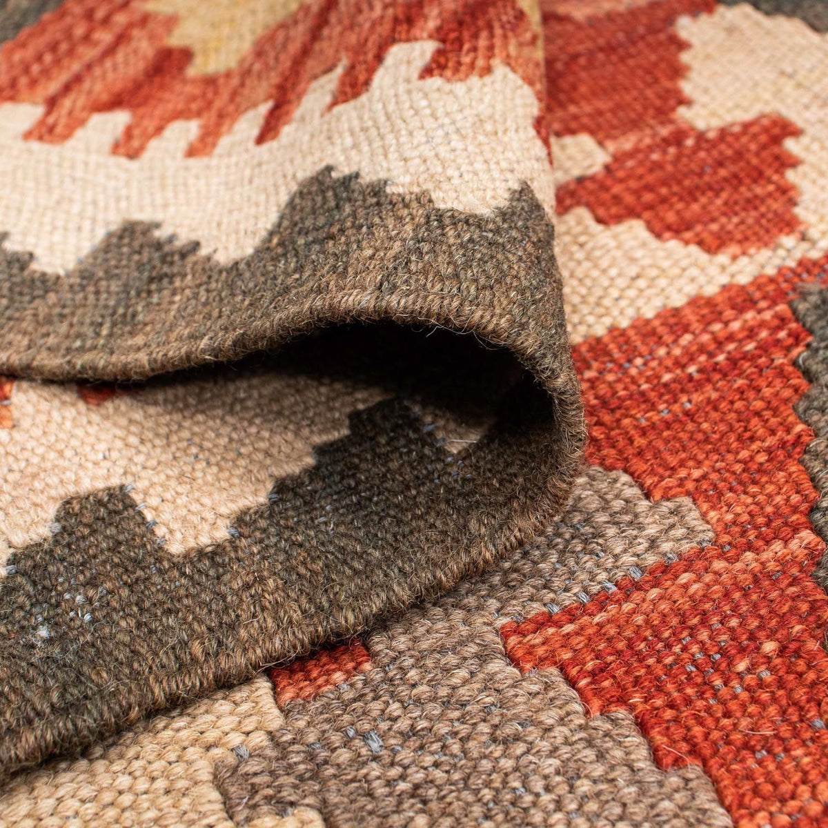 Kelim Teppich - Oriental 194 x 147 cm - hellrot