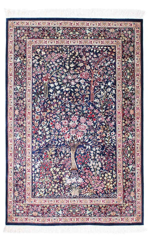 Perserteppich - Ghom 152 x 100 cm - dunkelblau