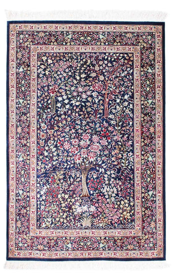 Perserteppich - Ghom 152 x 100 cm - dunkelblau