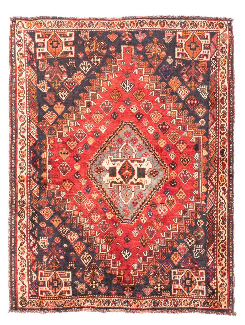 Perserteppich - Nomadic 150 x 120 cm - dunkelrot