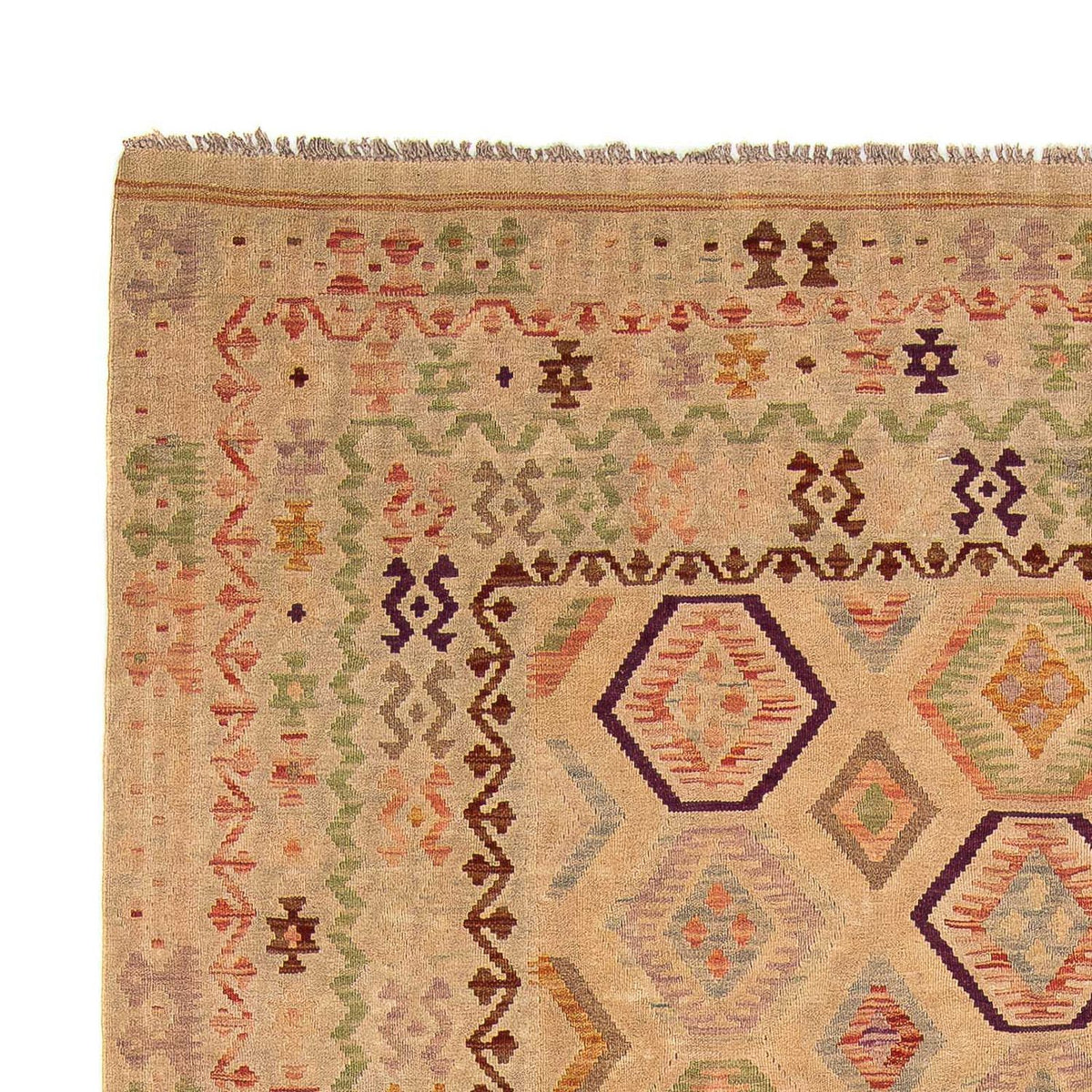 Kelim Teppich - Splash 290 x 200 cm - hellbraun