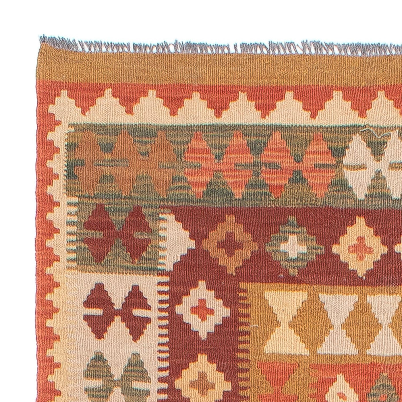 Kelim Maimene Teppich 309x93cm - Wollteppich