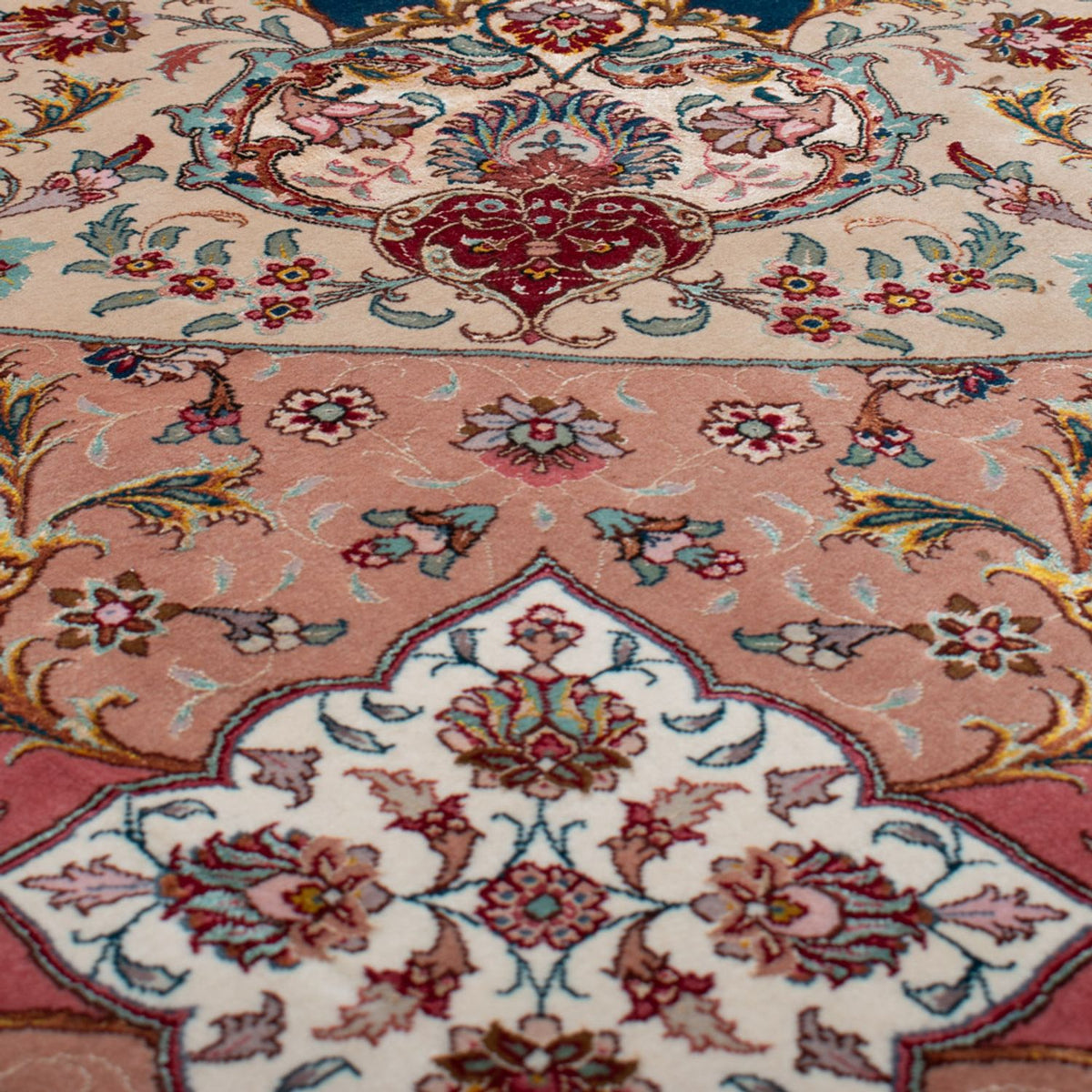 Perserteppich - Täbriz - Premium rund  - 500 x 500 cm - blau