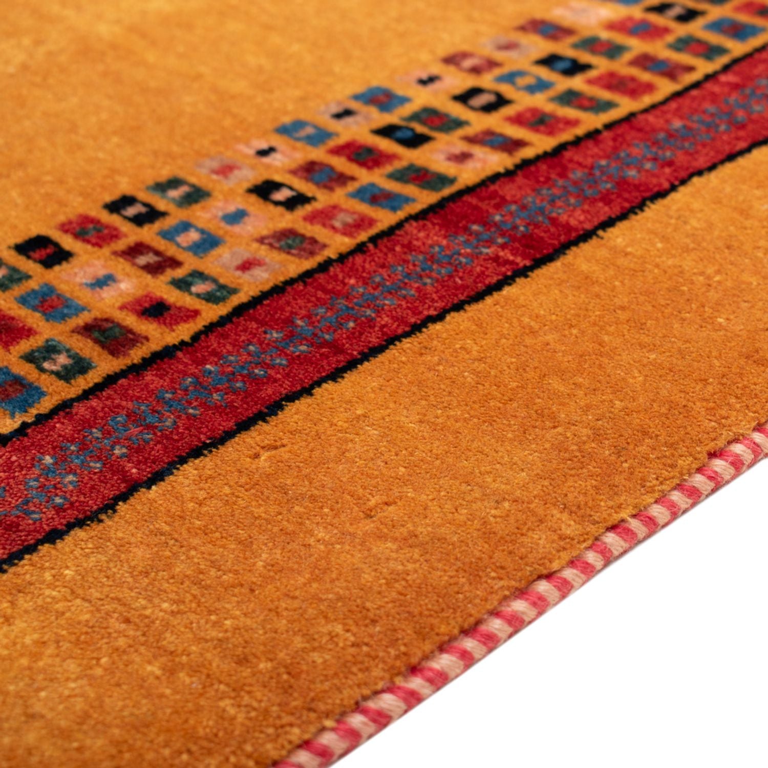 Gabbeh Teppich - Loribaft Perser - 118 x 84 cm - gold
