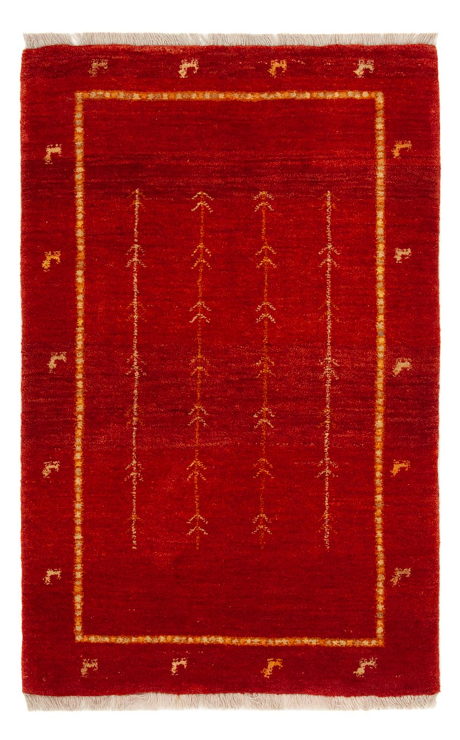 Gabbeh Teppich - Loribaft Perser - 133 x 84 cm - rot
