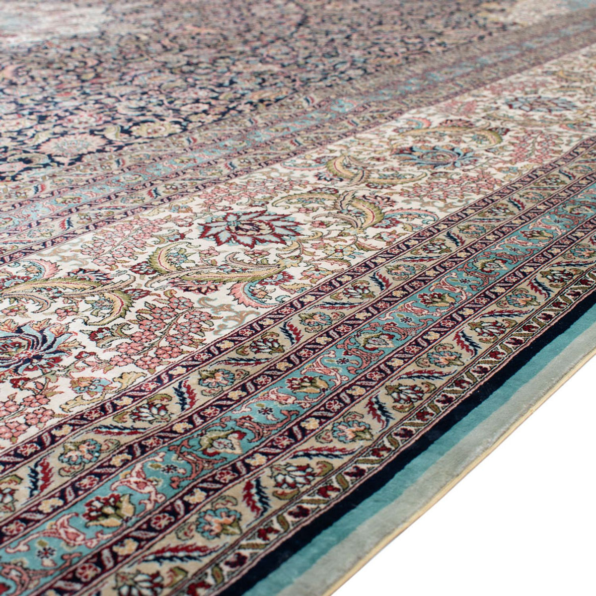 Seidenteppich - China Seide - Royal - 552 x 370 cm - dunkelblau