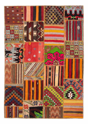 Patchwork Teppich 236 x 169 cm - mehrfarbig