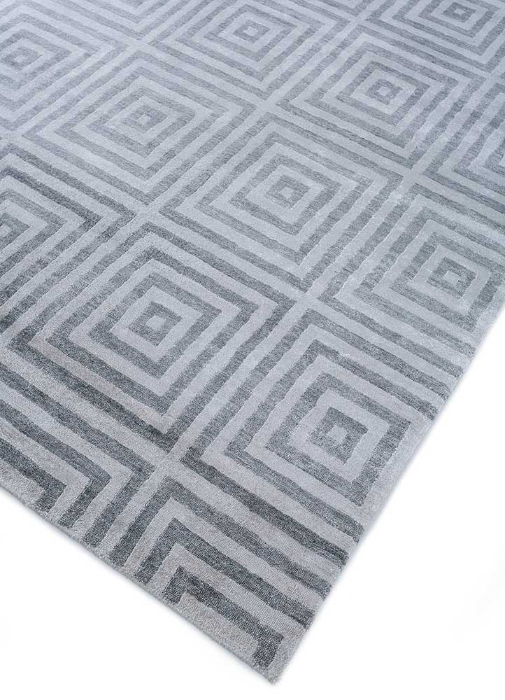 Viskose Teppich quadratisch  - 345 x 345 cm - silber