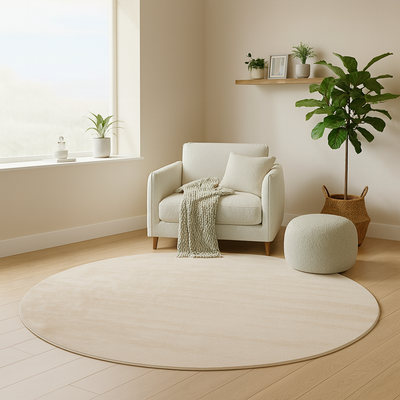 Gabbeh Teppich - Softy - Uni - rund
