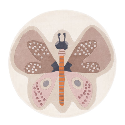 Kinderteppich Schmetterling rund