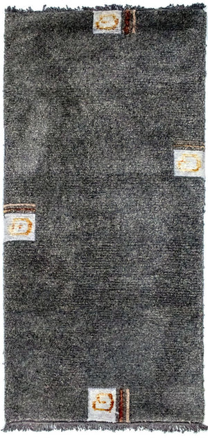 Nepal Teppich 140 x 70 cm - silber