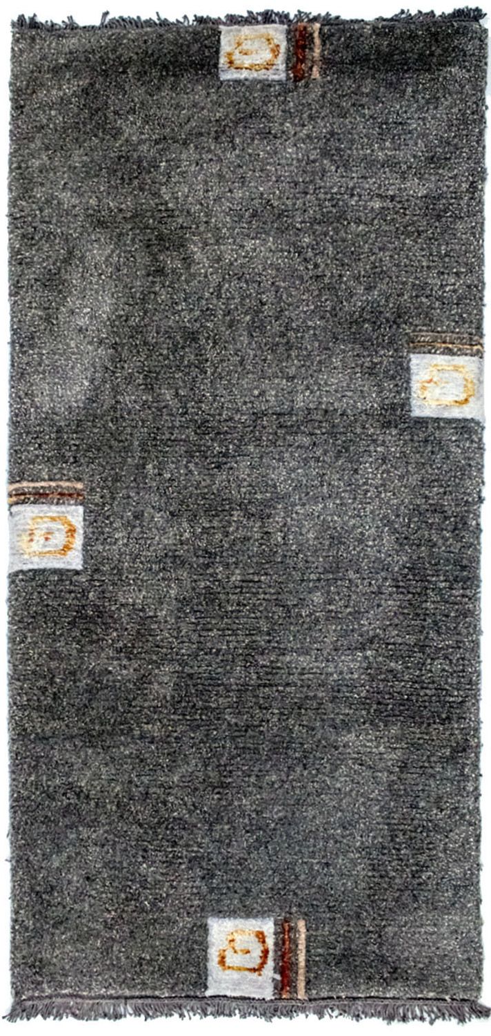 Nepal Teppich 140 x 70 cm - silber