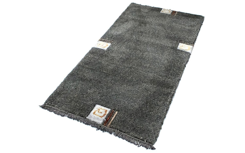 Nepal Teppich 140 x 70 cm - silber